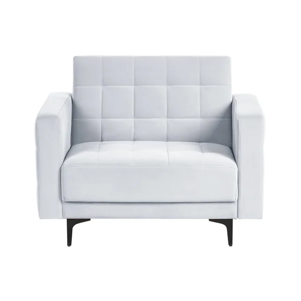 Fauteuil ABERDEEN Velours Gris clair
