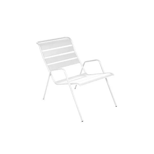 Fauteuil bas coloris blanc coton Monceau Fermob - 73 cm