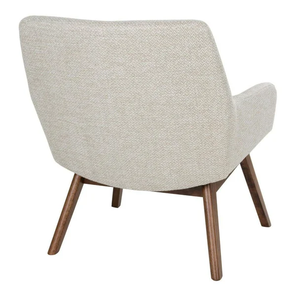 Fauteuil beige sable avec structure en bois de noyer BERLIN