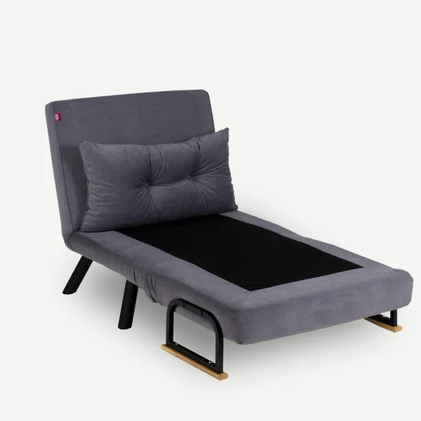 Fauteuil convertible gris - coussin assorti MODI