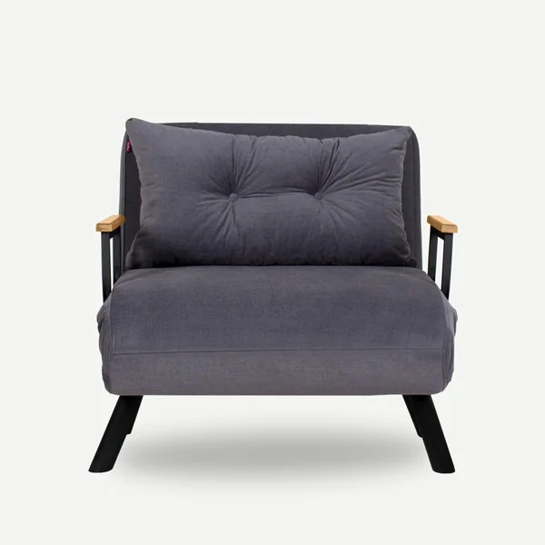 Fauteuil convertible gris - coussin assorti MODI