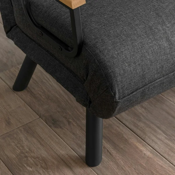 Fauteuil convertible gris foncé - coussin assorti MODI