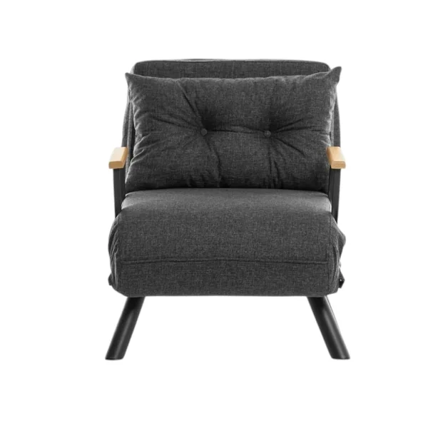 Fauteuil convertible gris foncé - coussin assorti MODI
