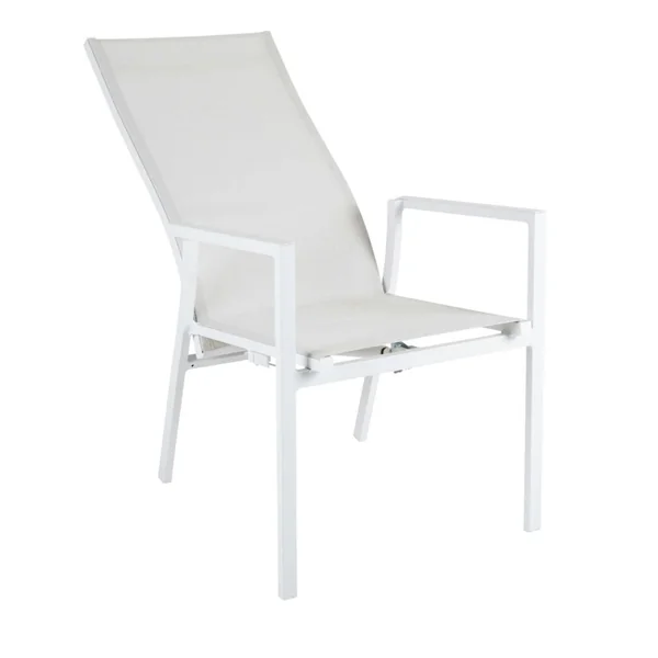 Fauteuil de jardin en aluminium avec dossier réglable blanc (lot de 2) OSLO