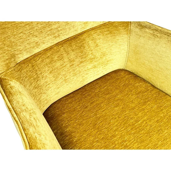 Fauteuil de table en velours doré avec retour (lot de 2) PALERME