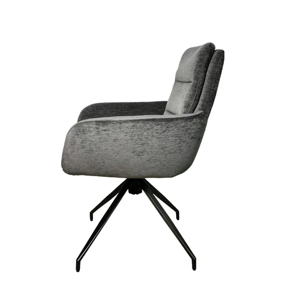 Fauteuil de table pivotant en velours gris (lot de 2) PALERME