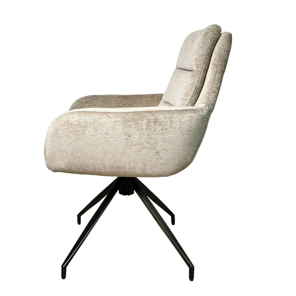 Fauteuil de table pivotant en velours taupe (lot de 2) PALERME