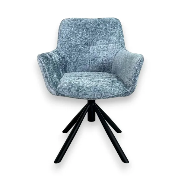Fauteuil de table pivotant tissu bleu (lot de 2) IENA
