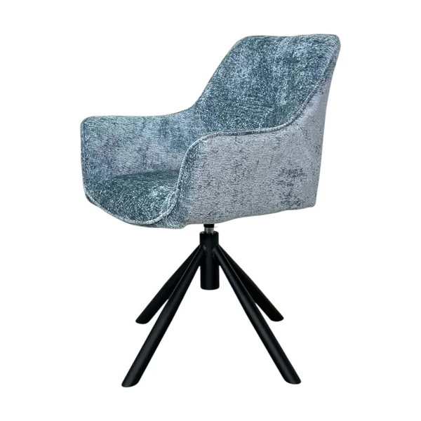 Fauteuil de table pivotant tissu bleu (lot de 2) IENA