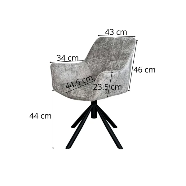 Fauteuil de table pivotant tissu bleu (lot de 2) IENA