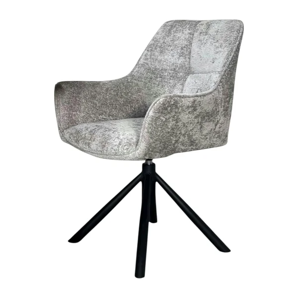 Fauteuil de table pivotant tissu gris (lot de 2) IENA