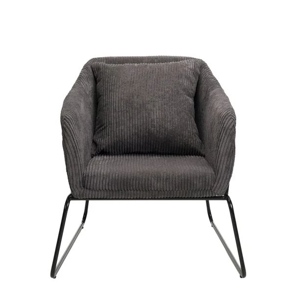 Fauteuil gris anthracite en velours côtelé TIM