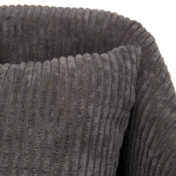 Fauteuil gris anthracite en velours côtelé TIM