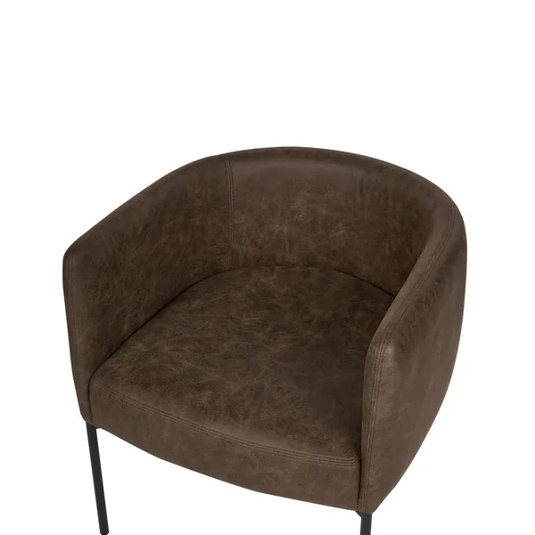 Fauteuil MALMOS Cuir PU Marron foncé