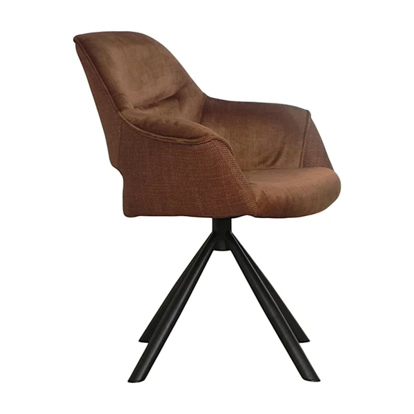 Fauteuil pivotant bi-matière, couleur cuivre (lot de 2) IENA