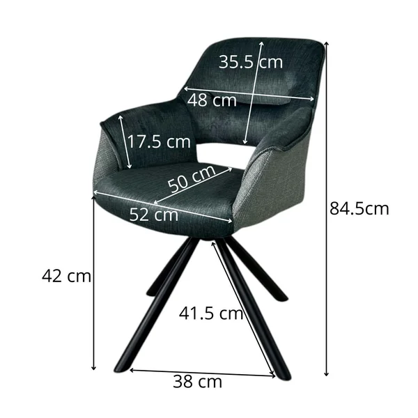 Fauteuil pivotant bi-matière, couleur cuivre (lot de 2) IENA