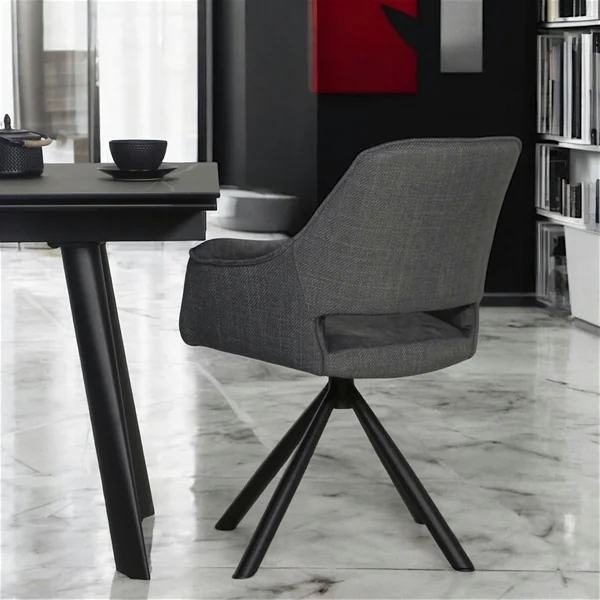 Fauteuil pivotant bi-matière, couleur grise (lot de 2) IENA