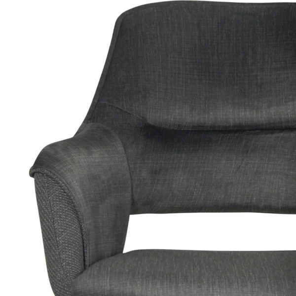 Fauteuil pivotant bi-matière, couleur grise (lot de 2) IENA