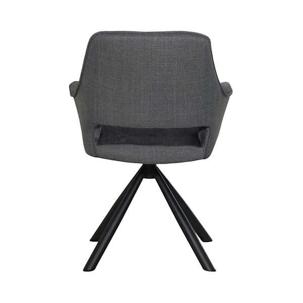 Fauteuil pivotant bi-matière, couleur grise (lot de 2) IENA