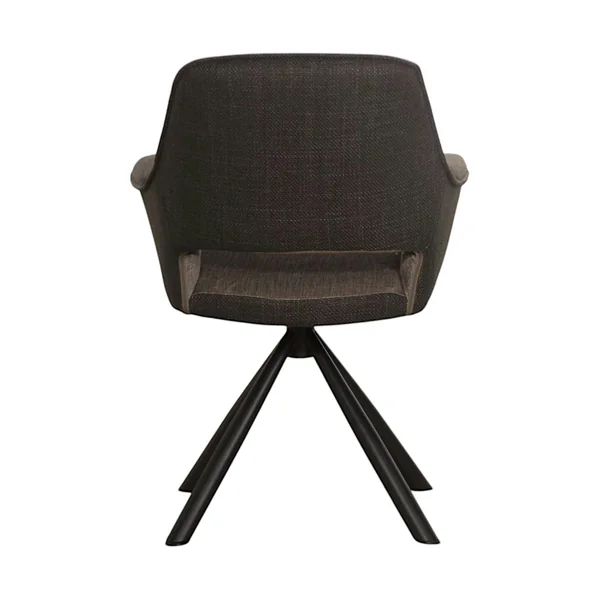 Fauteuil pivotant bi-matière, couleur taupe (lot de 2) IENA