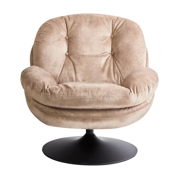 Fauteuil pivotant NOLVIK Velours Beige sable