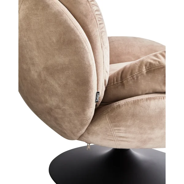 Fauteuil pivotant NOLVIK Velours Beige sable