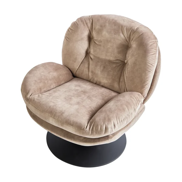 Fauteuil pivotant NOLVIK Velours Beige sable