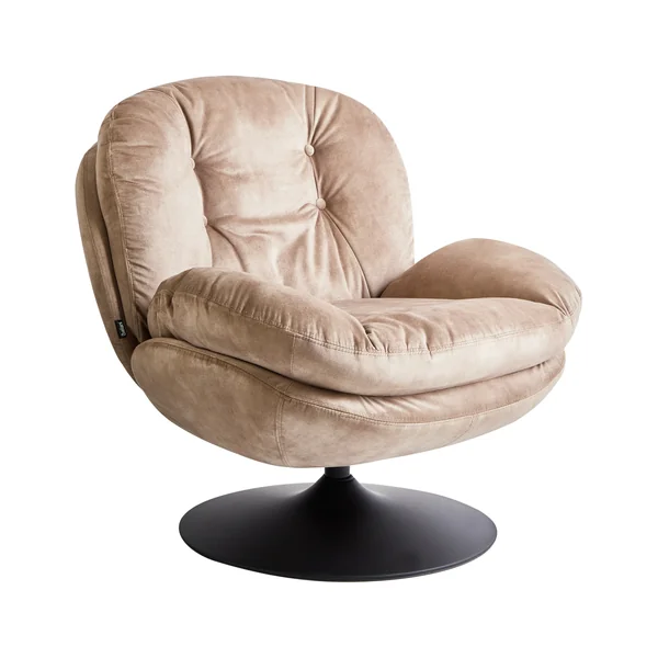 Fauteuil pivotant NOLVIK Velours Beige sable
