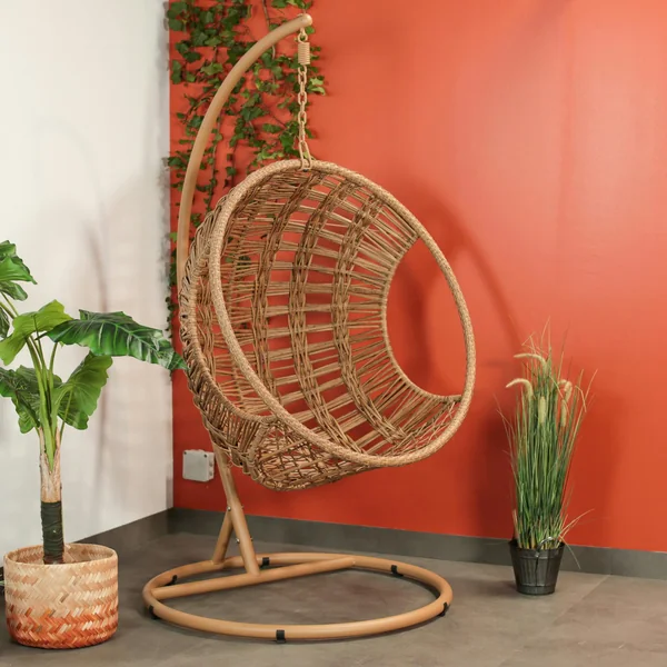Fauteuil suspendu rond tressage serré finition naturelle SOUTH BEACH