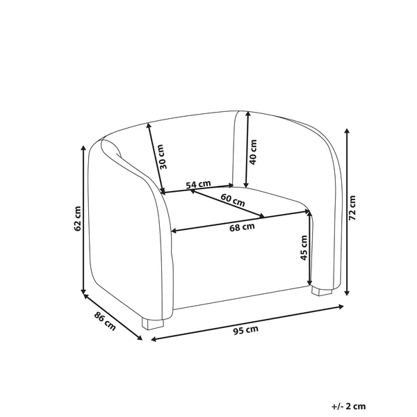 Fauteuil VELTADA Fluweel Gebroken wit