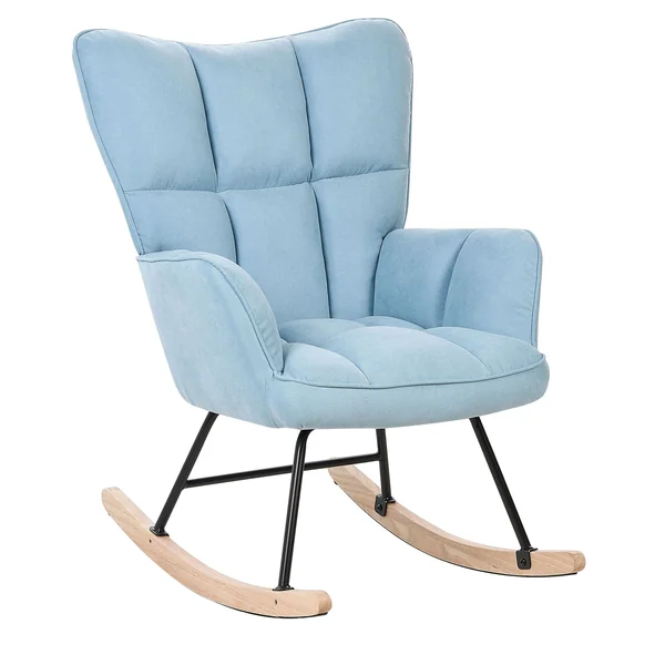 Fauteuil à bascule OULU Tissu Bleu clair