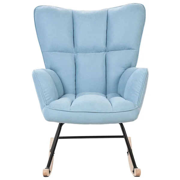 Fauteuil à bascule OULU Tissu Bleu clair