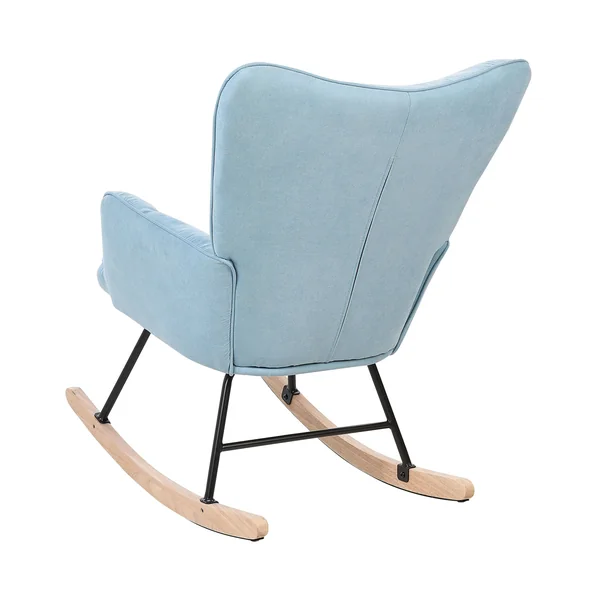 Fauteuil à bascule OULU Tissu Bleu clair