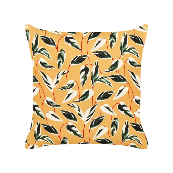 Gartenkissen 2er Set TAGGIA Pflanzenmuster 45 x 45 cm Gelb