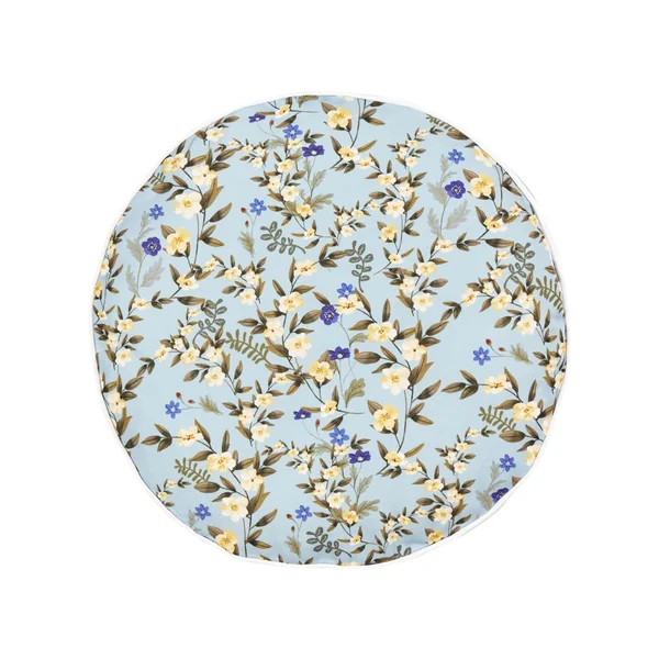 Gartenkissen 2er Set VALLORIA Blumenmuster 40 x 40 cm Hellblau