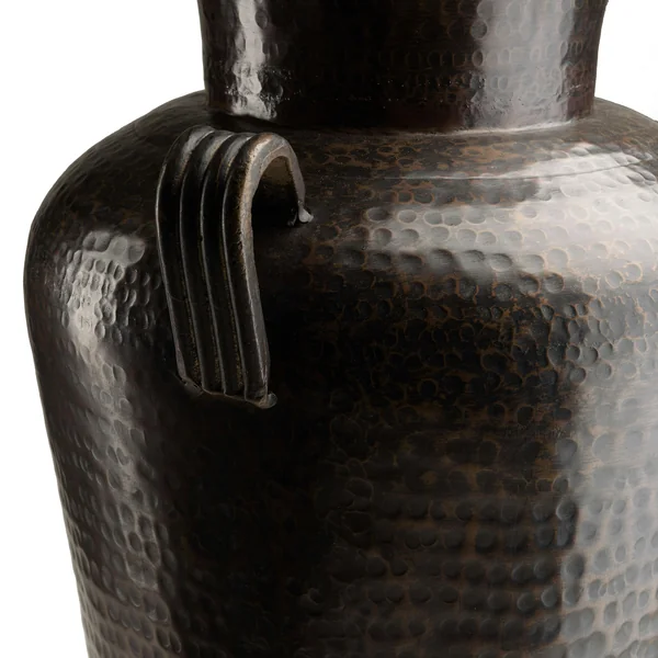 Grand vase alu martelé style amphore couleur cuivre/noir H99,5 cm NADOR