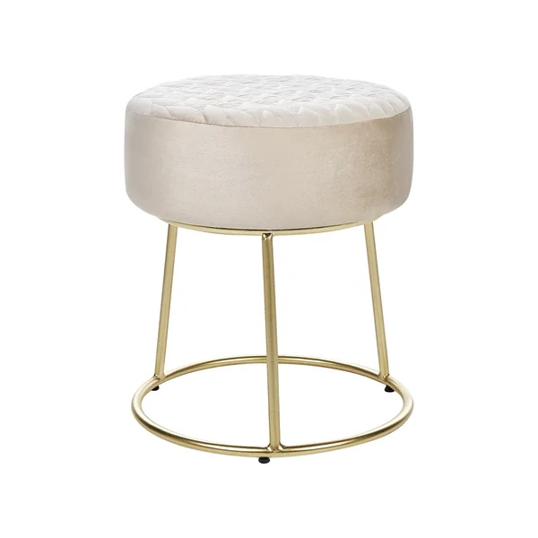 Hocker DELCO Fluweel Lichtbeige