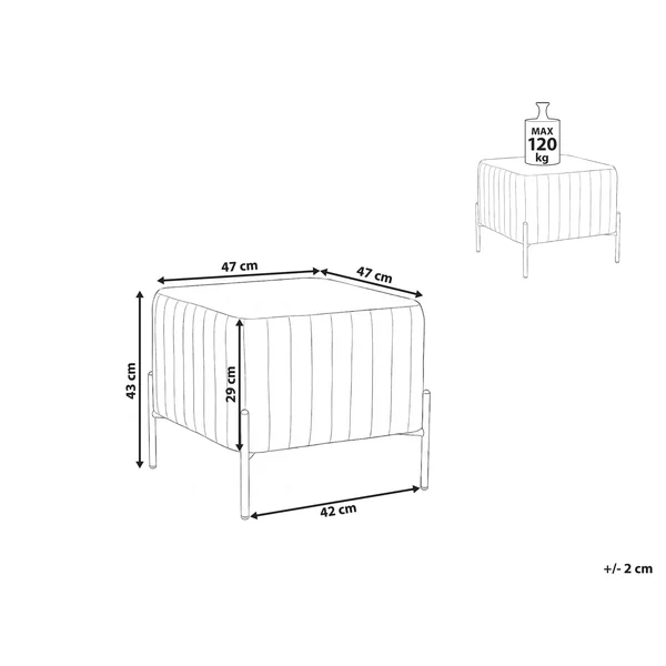 Hocker UTAH Fluweel Taupe