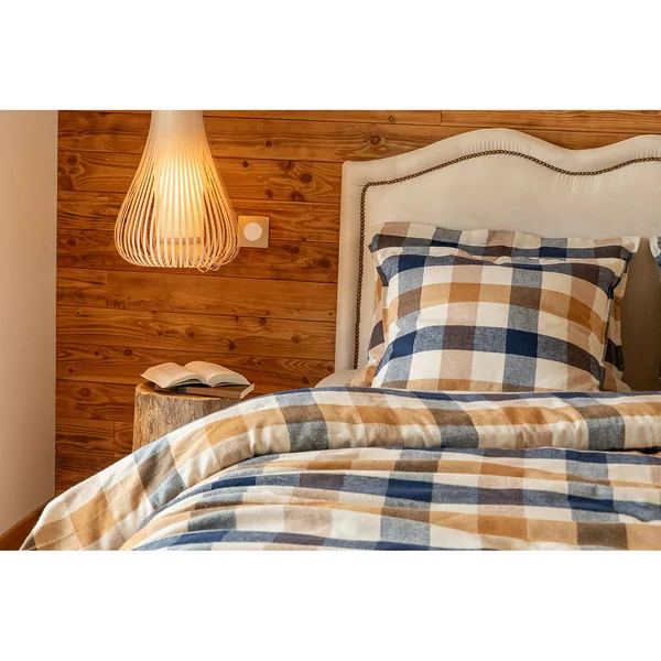 Housse de couette en flanelle de coton à carreaux 240x220cm - Basile
