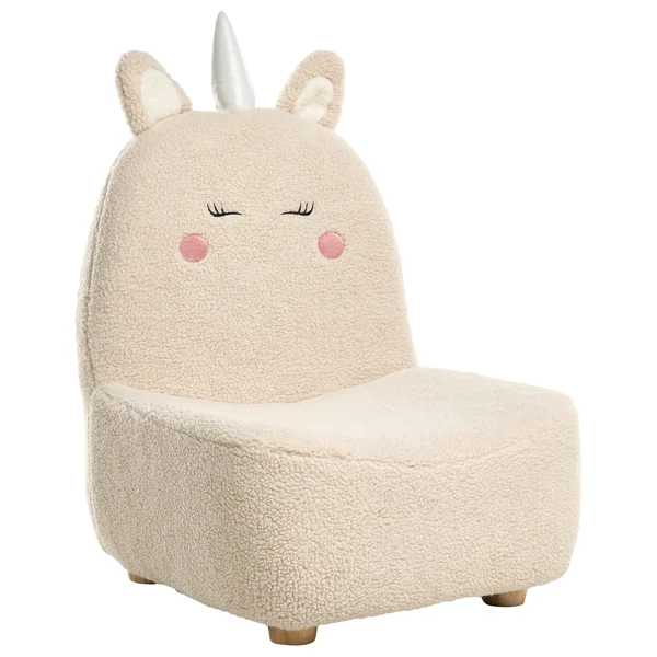 Kids Armchair Unicorn LULEA Boucle Light Beige
