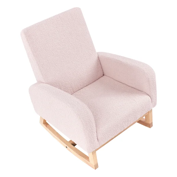 Kinderschaukelstuhl NORBY Bouclé Pastellrosa