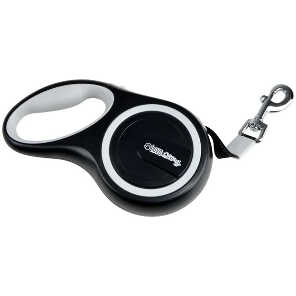 LAISSE RETRACTABLE MAX 50KG 8M TAILLE L BLANC NOIR