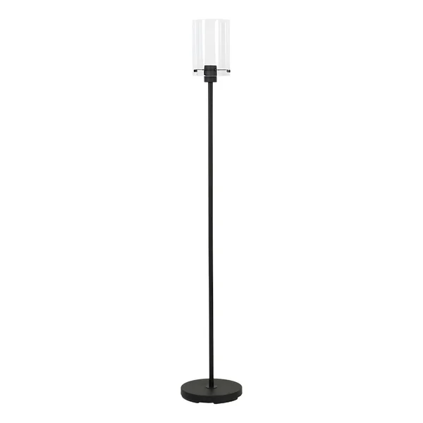 Lampadaire contemporain métal noir mat verre