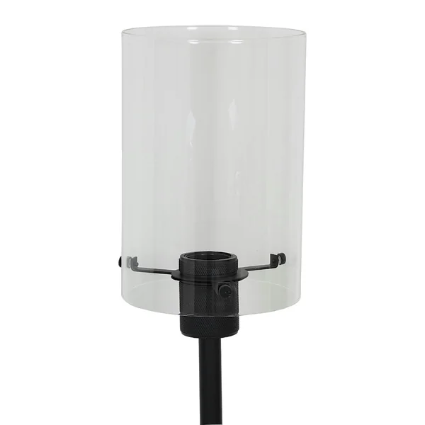 Lampadaire contemporain métal noir mat verre