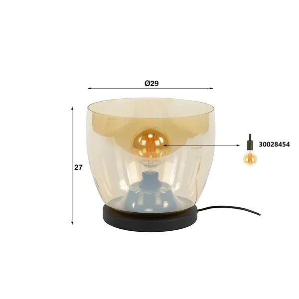 Lampe de salon moderne avec vasque en verre cuivré 27 cm NIAGARA