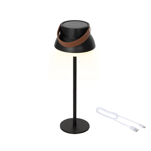 Lampe de table solaire noir h37cm