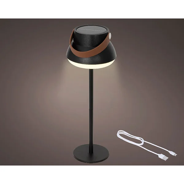Lampe de table solaire noir h37cm