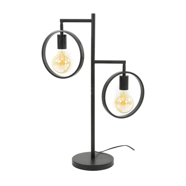 Lampe décorative 2 anneaux, finition charbon RALF