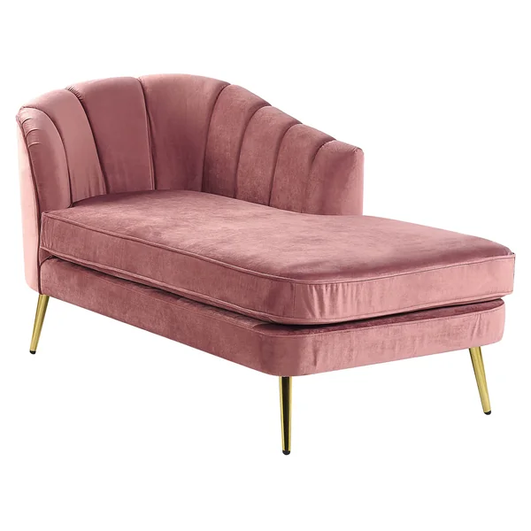 Left-Hand Chaise Lounge ALLIER Velvet Pink