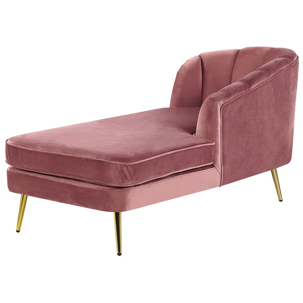 Left-Hand Chaise Lounge ALLIER Velvet Pink